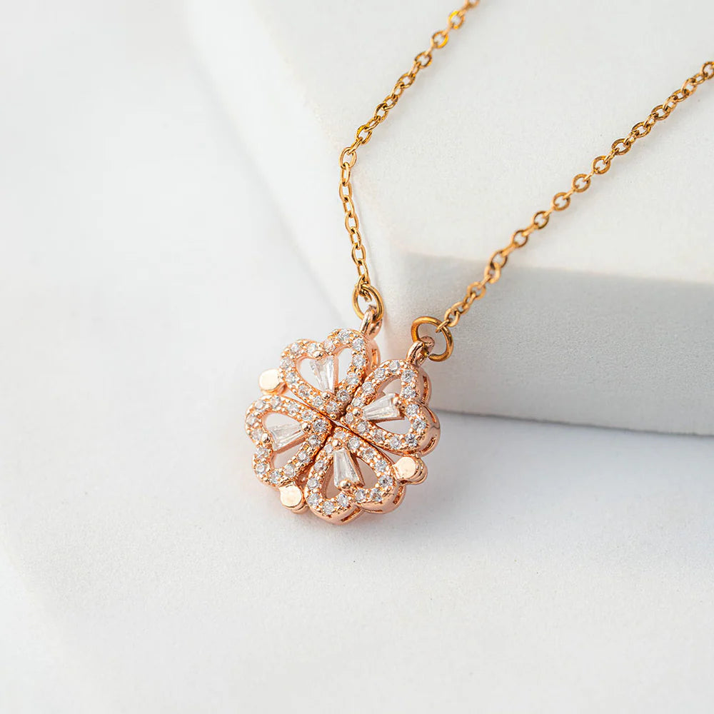 Magnetic Clover Heart Necklace
