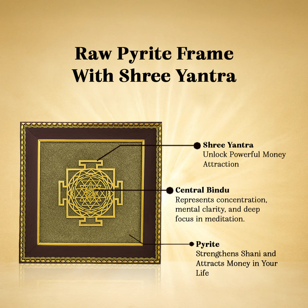 Pyrite Frame : Shree Yantra