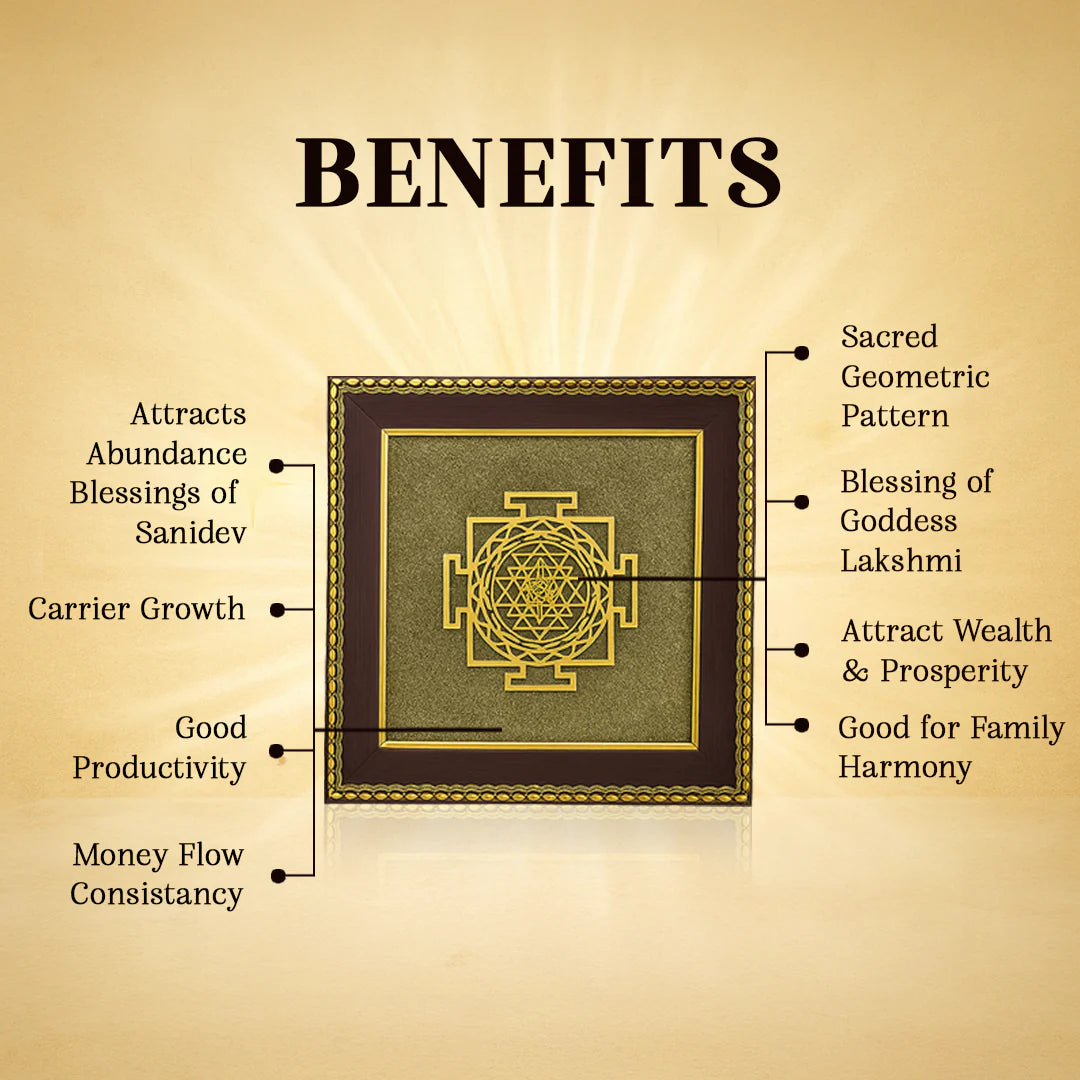 Pyrite Frame : Shree Yantra