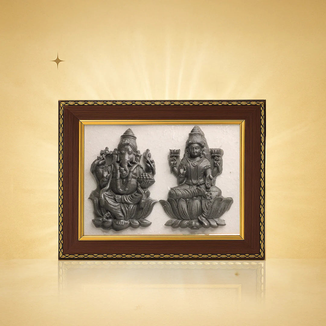 Pyrite Selenite frame : Laxmi Ganesh