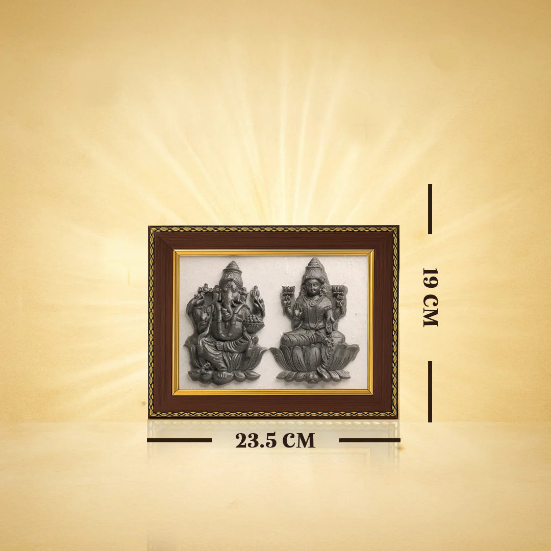 Pyrite Selenite frame : Laxmi Ganesh