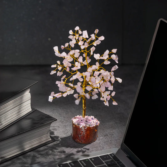 Rose Quartz Natural Stone Tree