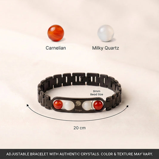 Virgo Zodiac Metal Bracelet size and bead details
