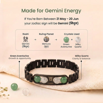 Gemini Zodiac Metal Bracelet