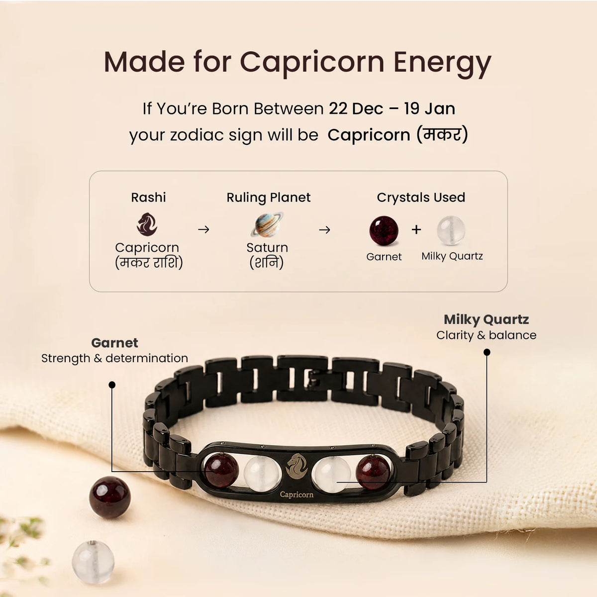 Capricorn Zodiac Metal Bracelet