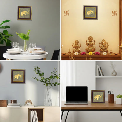 7 Trunk Elephant - Airavata on Raw Pyrite Frame