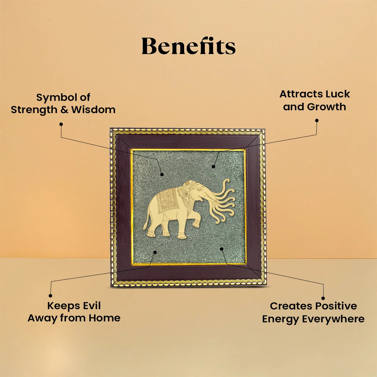 7 Trunk Elephant - Airavata on Raw Pyrite Frame