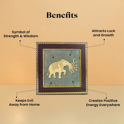 7 Trunk Elephant - Airavata on Raw Pyrite Frame