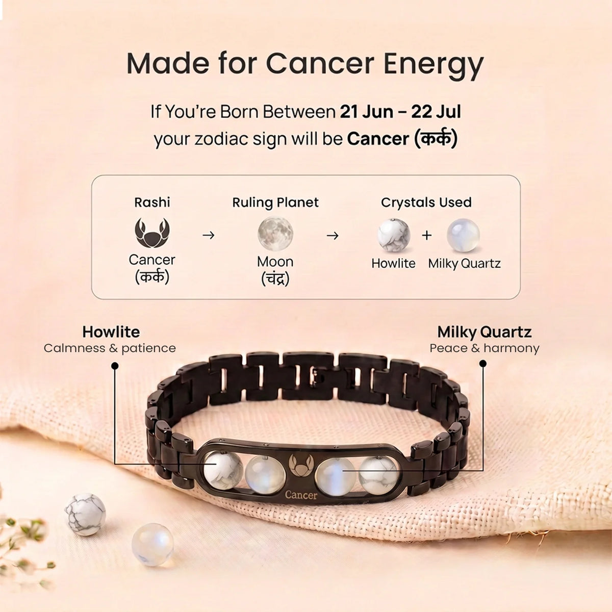 Cancer Zodiac Metal Bracelet