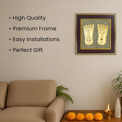Maa Lakshmi Charan Paduka : Pyrite Frame