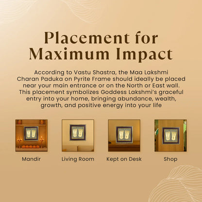 Maa Lakshmi Charan Paduka : Pyrite Frame