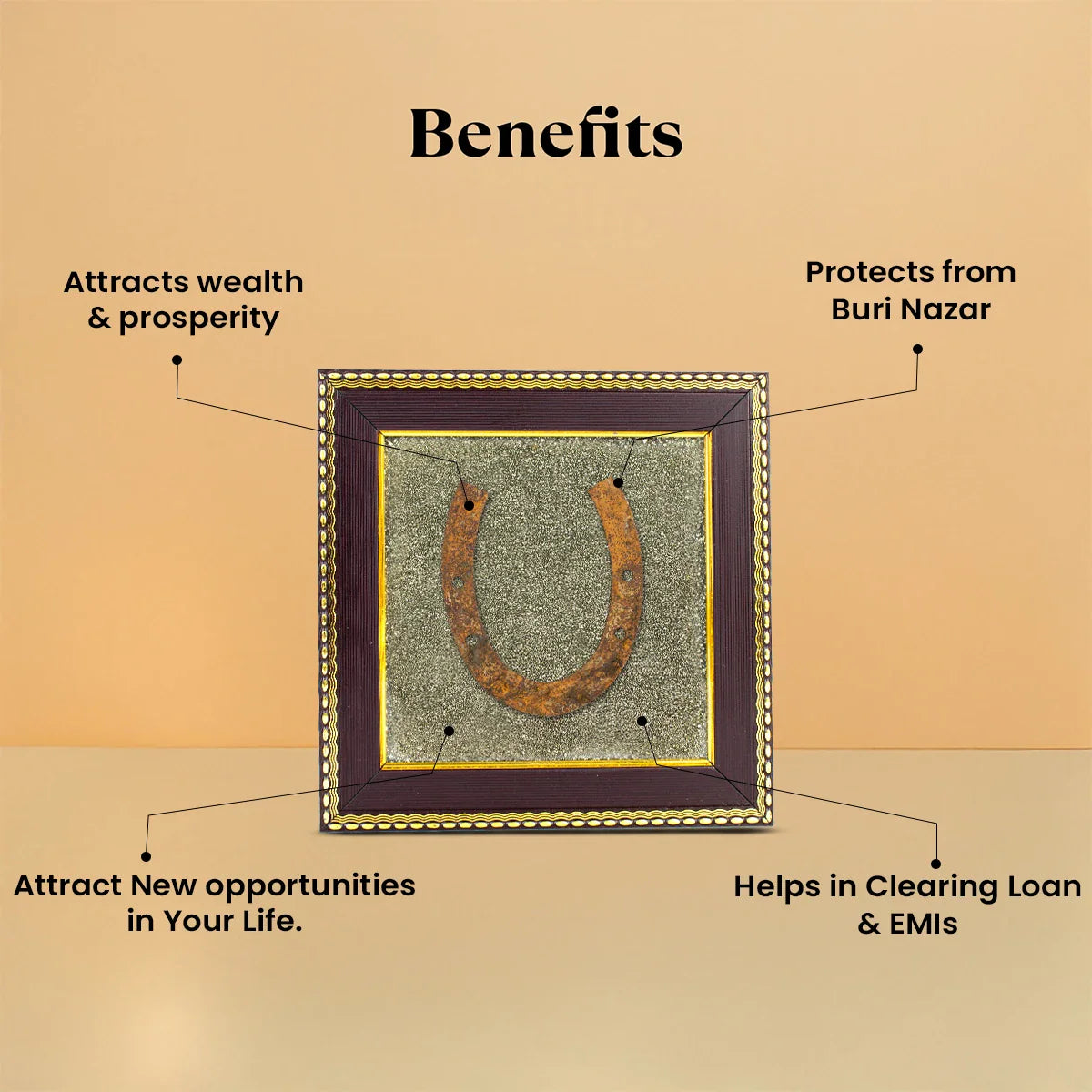 Ghode Ki Naal on Raw Pyrite Frame