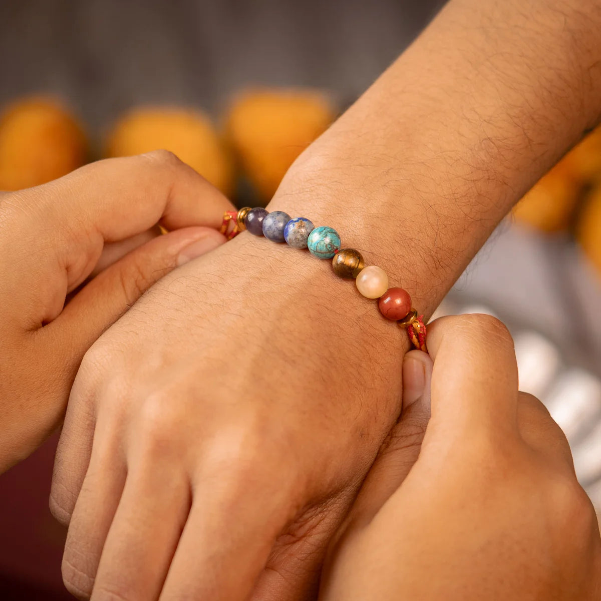 Balance 7 Chakras Natural Stone Rakhi