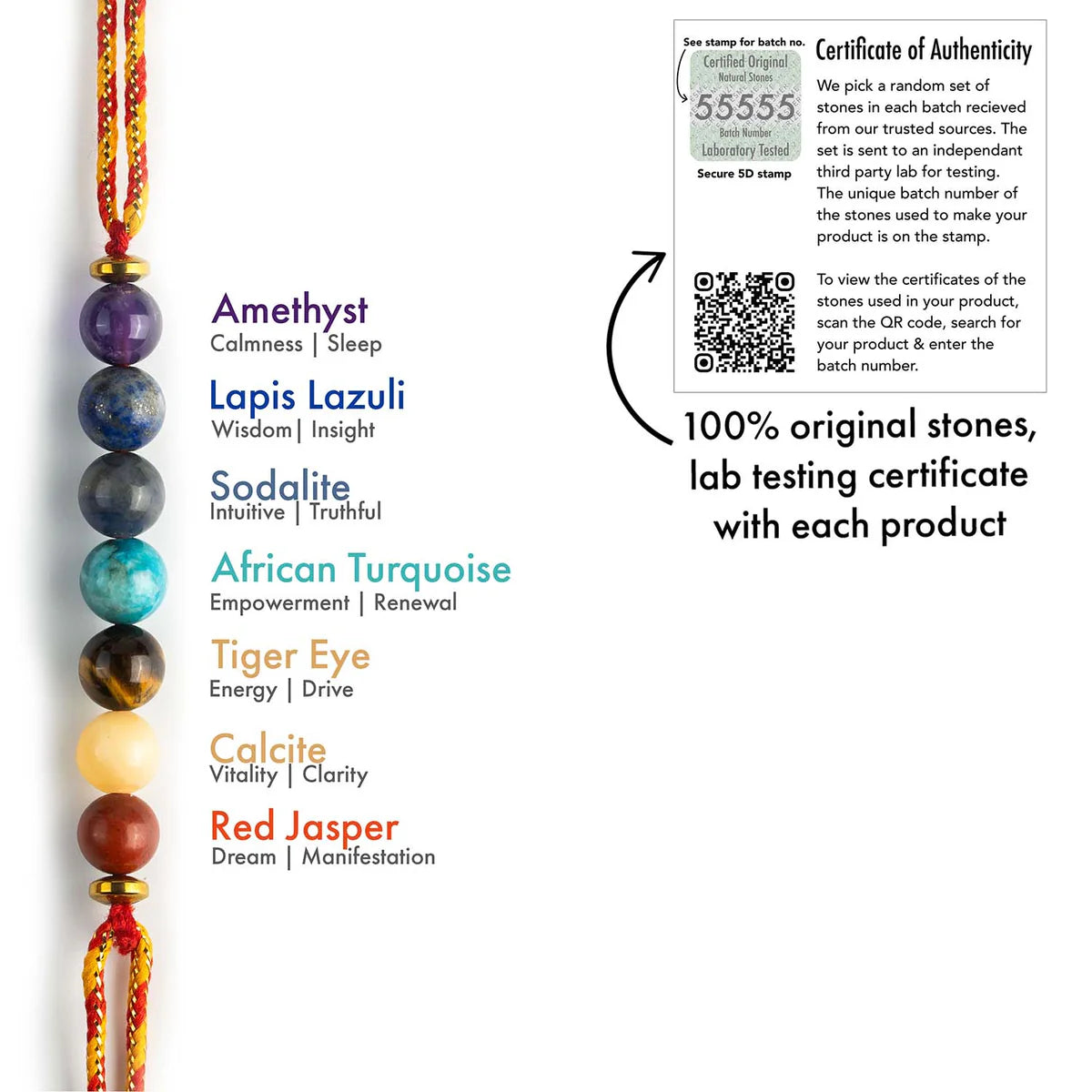 Balance 7 Chakras Natural Stone Rakhi