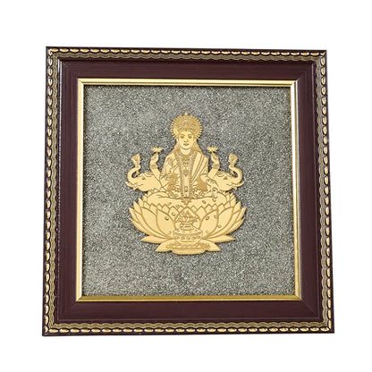 Goddess of Wealth & Fortune Gajalakshmi Raw Pyrite Frame