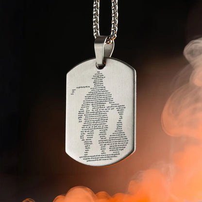 Hanuman Chalisa MicroCarved Tag Necklace