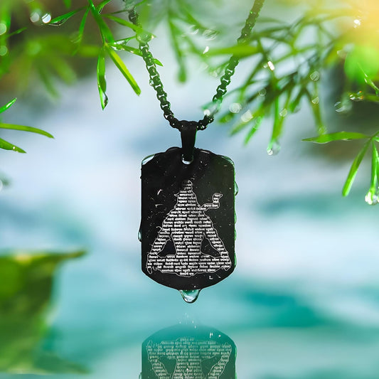 108 Om Namah Shivay MicroCarved Tag Necklace