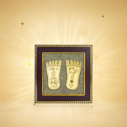 Maa Lakshmi Charan Paduka : Pyrite Frame