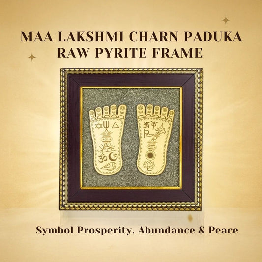 Maa Lakshmi Charan Paduka : Pyrite Frame
