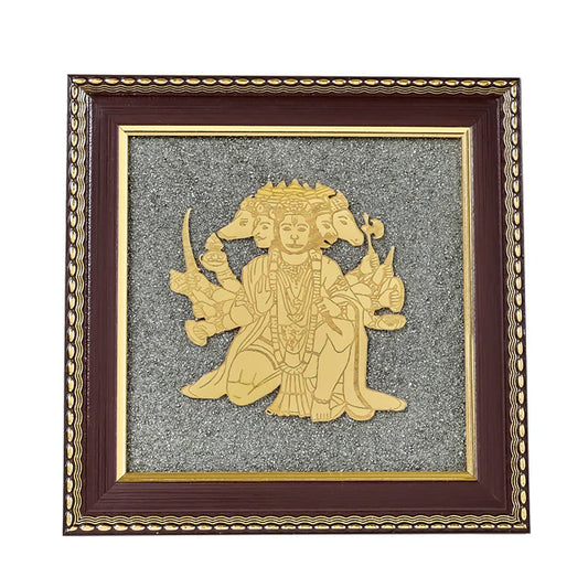 Panchamukhi Hanuman Raw Pyrite Frame