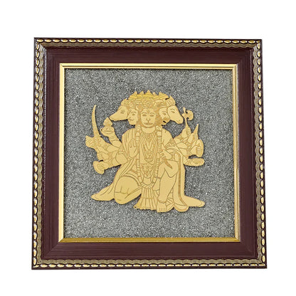 Panchamukhi Hanuman Raw Pyrite Frame
