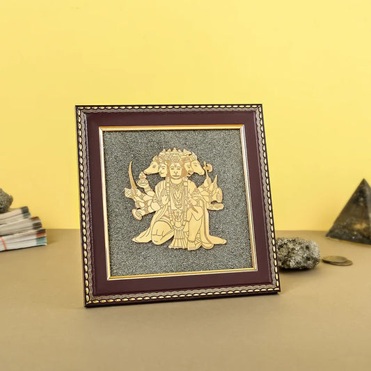 Panchamukhi Hanuman Raw Pyrite Frame