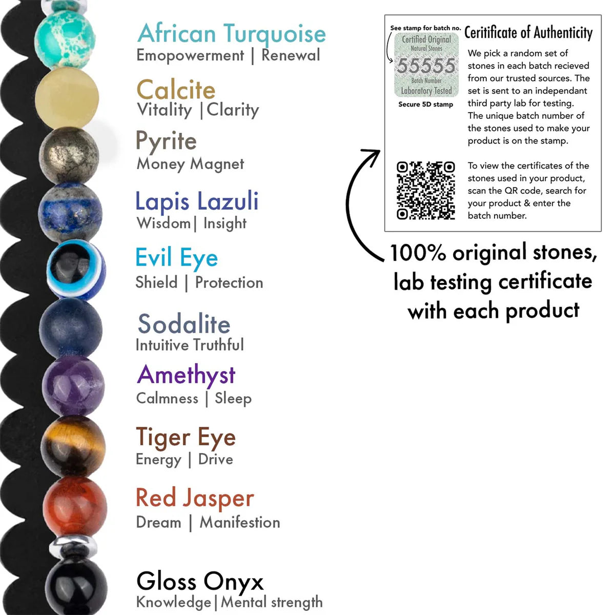 9 Chakra Natural Stone Bracelet