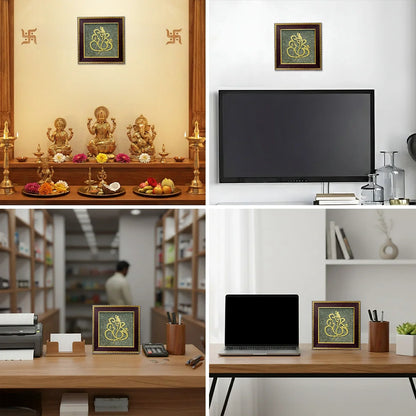 Ganesh Ji on Raw Pyrite Frame