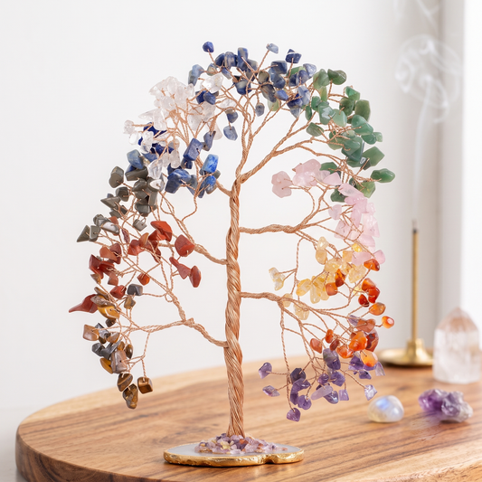 11 Chakra Natural Stone Tree With Natural Agate Base