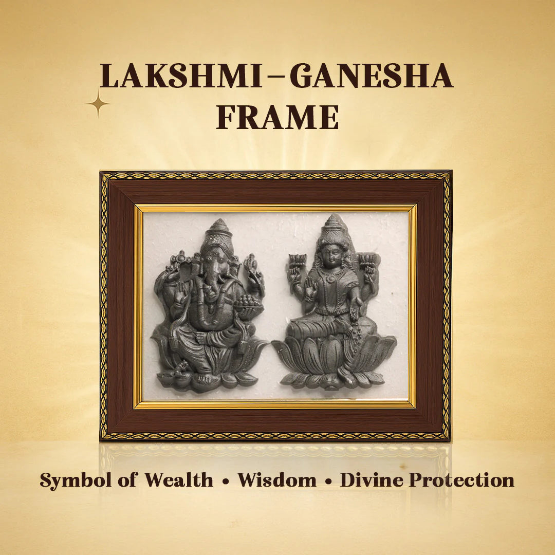 Pyrite Selenite frame : Laxmi Ganesh