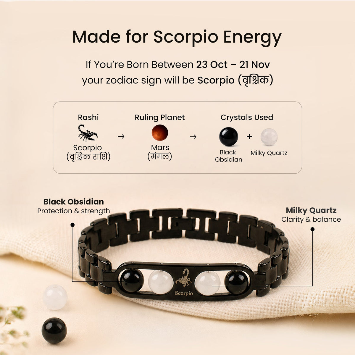 Made for Scorpio energy - crystals used