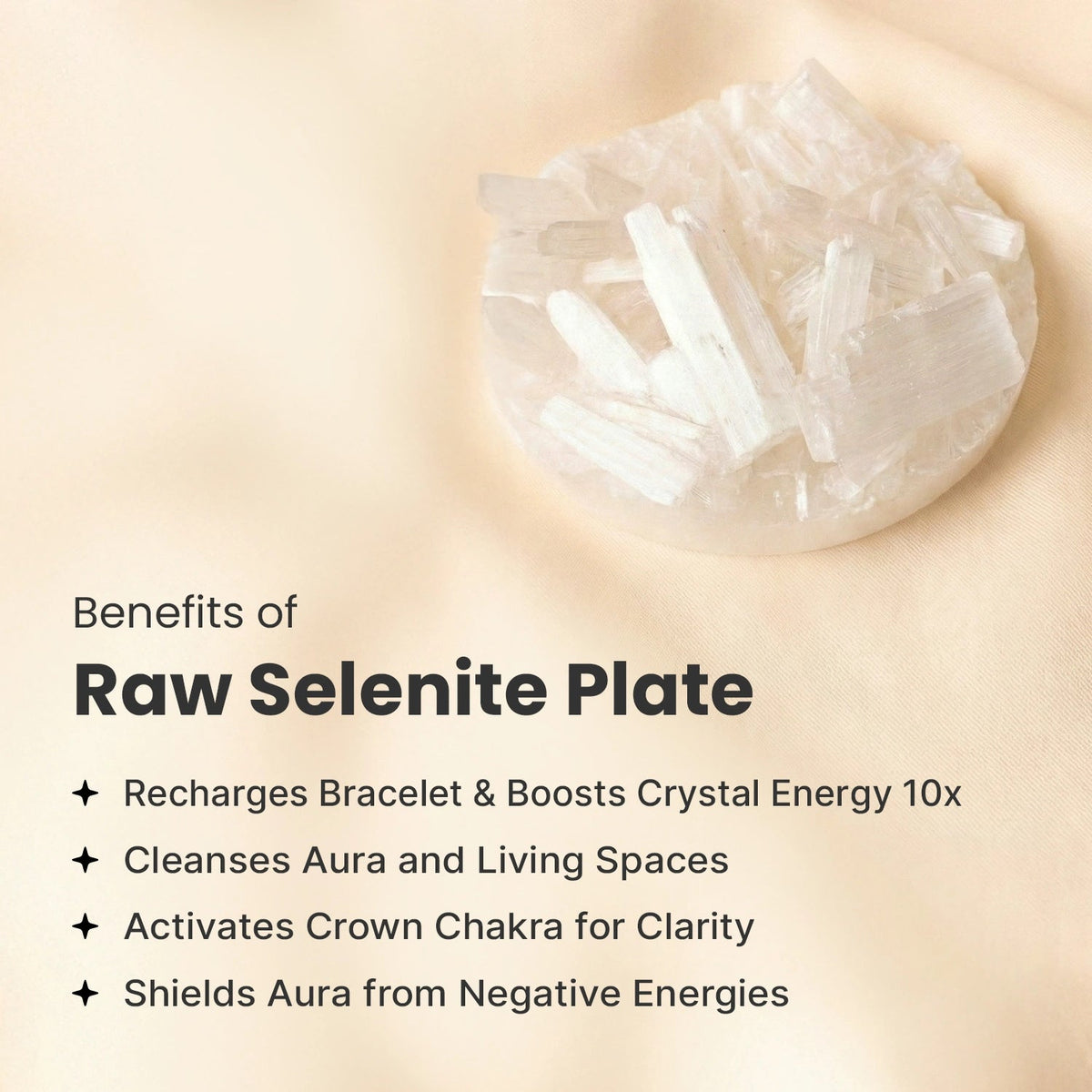 Free raw selenite plate benefits