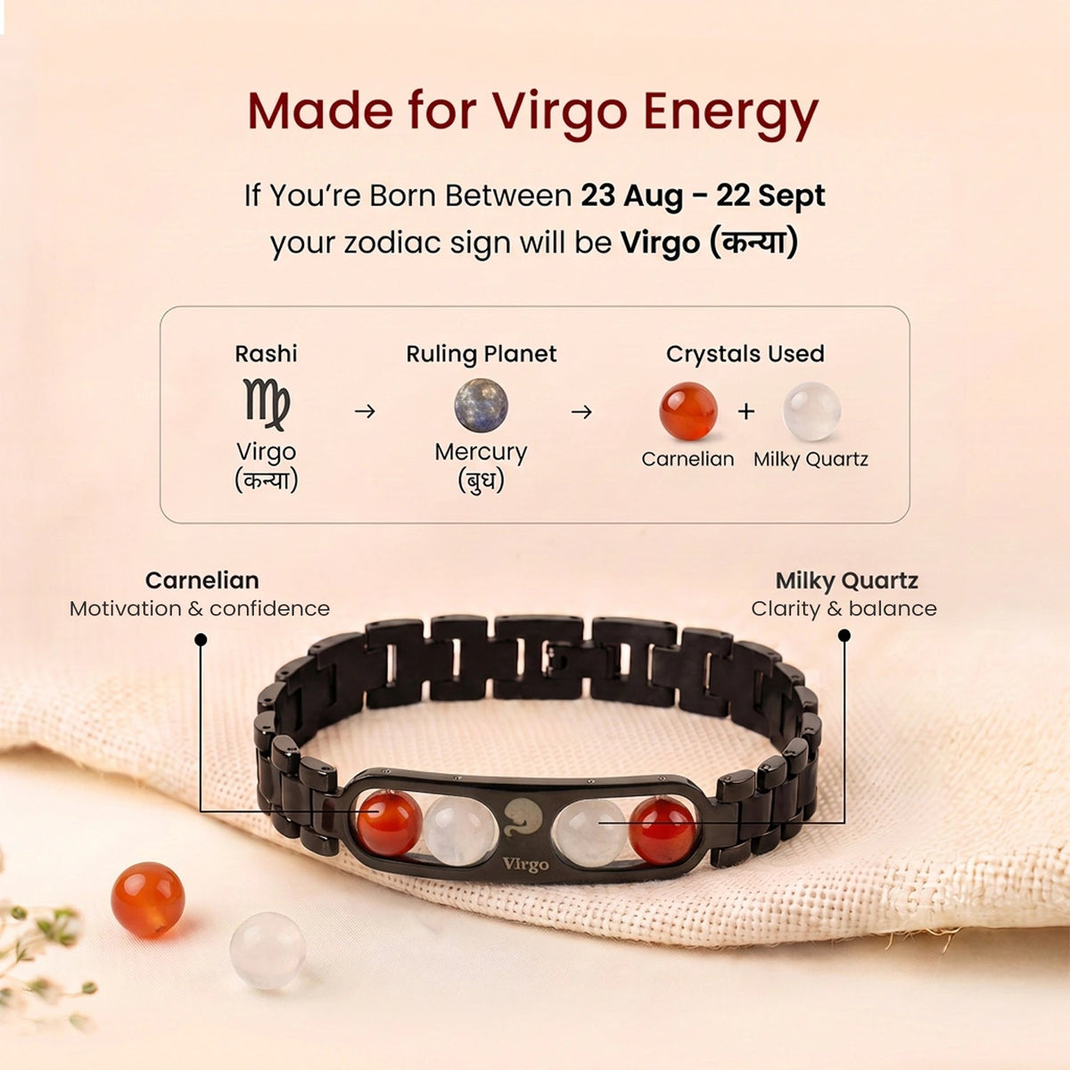 Made for Virgo energy - crystals used