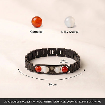 Virgo Zodiac Metal Bracelet size and bead details